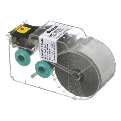 Casete de 225 Etiquetas Autolaminadas de 25.4 x 31.8 mm (1 x 1.25 pulgadas), para Cables de 3 a 7.1 mm (0.12 a 0.28 pulgadas) de Diámetro, Área de Impresión Color Blanco