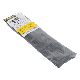 Cincho de Nylon 6.6 StrongHold™, 370mm largo x 3.6mm ancho, Color Negro, Exterior Resistente a Rayos UV, Paquete de 100pz