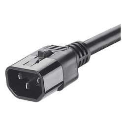 Cable de Alimentación Eléctrica Con Bloqueo de Seguridad, de IEC C14 a IEC C13, 1.2 Metros de Largo, Color Negro, Paquete de 10 Piezas