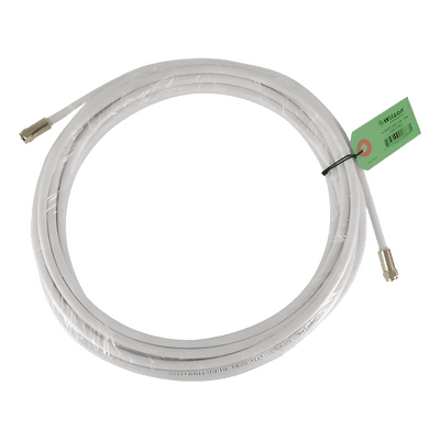 Jumper Coaxial con Cable Tipo RG-6 en Color Blanco de 9.14 Metros (30 Pies) de Longitud y Conectores F Macho en Ambos Extremos. 75 Ohm de Impedancia.