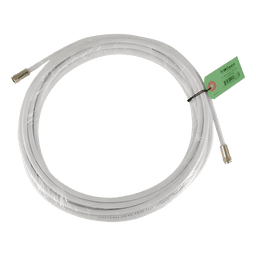 Jumper Coaxial con Cable Tipo RG-6 en Color Blanco de 9.14 Metros (30 Pies) de Longitud y Conectores F Macho en Ambos Extremos. 75 Ohm de Impedancia.
