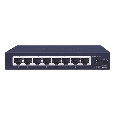 Switch de Escritorio No Administrable, 8 Puertos Gigabit 10/100/1000 Mbps, Tecnología de Ahorro de Energía de Hasta un 40%