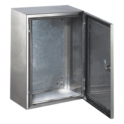 Gabinete de Acero Inoxidable IP66 Uso en Intemperie (600 x 800 x 200 mm) con Placa Interna Galvanizada.