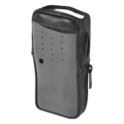 Funda de Piel Reforzada, Versión 2 de Fácil Acceso y Cubierta Frontal de Plástico Transparente para los Radios TK-2000KV2, TK-3000KV2