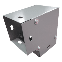 Derivación codo horizontal de 90 grados 100 x 100 mm, fabricado en lámina de acero al carbón