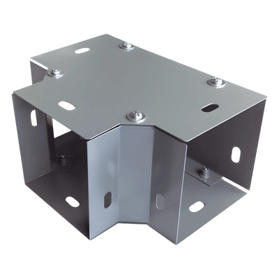 Derivación "T" horizontal 100 x 100 mm (3.94 x 3.94 pulg.), fabricado en lámina de acero al carbón