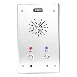Intercomunicador IP, 2 líneas SIP, 2 relevadores con 2 botónes para llamada, anti-vandálico, IP65 e IK10, PoE