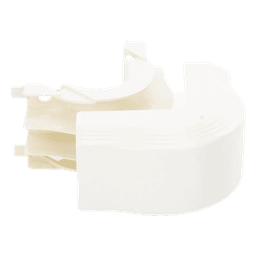 Esquinero exterior, para uso con canaleta T45, Material PVC Rígido, Color Blanco Mate