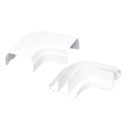 Curva de radio controlado, para uso con canaleta T45, Material PVC Rígido, Color Blanco Mate