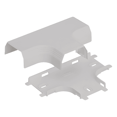 Accesorio en "T", para uso con canaleta T45, Material PVC Rígido, Color Blanco Mate
