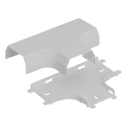 Accesorio en "T", para uso con canaleta T45, Material PVC Rígido, Color Blanco Mate