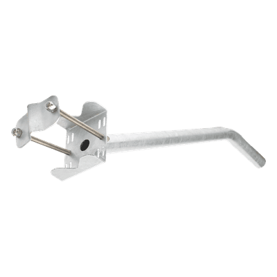 Brazo Galvanizado para Luminaria de 2" Diámetro con Abrazadera para Poste hasta 6" Diámetro. 