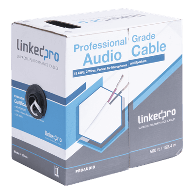 Cable para Audio Profesional de 2 Conductores Calibre 18 para Aplicaciones de Audio y Automatización Bobina de 152 Metros (500 Pies)