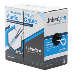 Cable para Audio Profesional Calibre 18 en 2 Hilos 100% Cobre, Blindado Perfecto para Bocinas y Micrófonos, Bobina de 152 Metros (500 Pies)