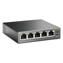 Switch Escritorio No Administrable de 5 puertos 10/100/1000 Mbps / Con 4 puertos PoE 802.3af/at de hasta 65 W / PoE Extendido hasta 250 metros