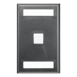 Placa de Pared Vertical, Salida Para 1 Puerto Keystone, Con Espacios Para Etiquetas, Color Negro