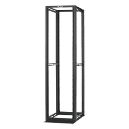 Rack de Cuatro Postes Estándar de 19", Rieles Numerados y Roscados #12-24, Profundidad Máxima de 30 in, 45 Unidades de Rack, Color Negro