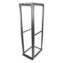 Rack de Cuatro Postes Estándar de 19", Rieles Numerados y Roscados #12-24, Profundidad Máxima de 30 in, 45 Unidades de Rack, Color Negro