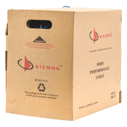 Bobina de Cable UTP Cat6, 23 AWG de 4 Pares, Alto Desempeño, PVC (CMR), 305 Metros (1000 Pies) Reelex (Color: Azul)