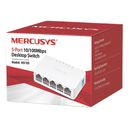 Switch NO Administrable / Para escritorio /  5 puertos 10/100 Mbps / Diseño Compacto / Plug and Play
