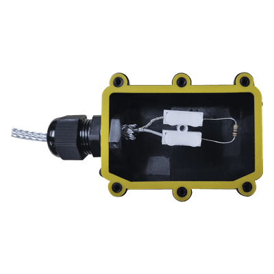 Accesorio Fin de Linea para Cable IRONCLAD/MICALERT / Resistencia 1 M Ohm / Carcasa IP66 para Exterior / Terminacion de Linea Sensor Perimetral / RBTEC MCTR