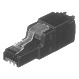 Plug RJ45 UTP, Instalación Recta, Terminación en Campo Certificable, Compatible con Cat5e, Cat6 y Cat6A, Color Negro