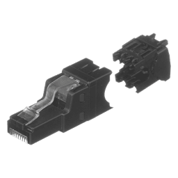 Plug RJ45 UTP, Instalación Recta, Terminación en Campo Certificable, Compatible con Cat5e, Cat6 y Cat6A, Color Negro