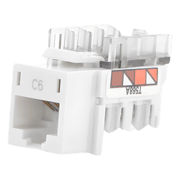 Jack RJ45 / Categoría 6 / 8 Conductores / Snap-In para Frame 6 Puertos / Color Blanco
