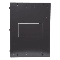 Gabinete PanZone de Montaje en Pared, de 19in, Puerta con Ventana de Seguridad, 18 UR, 635mm de Profundidad, Color Negro