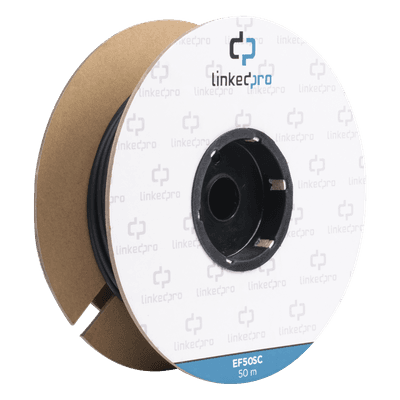 Carrete de Fibra Óptica Monomodo con Conectores SC-SC Duplex, Reforzada con Kevlar, de 50 Metros (164.04 Pies), Para Instalaciones Subterráneas por Tubería