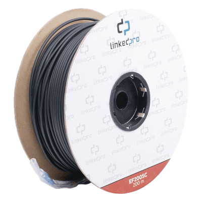 Carrete de Fibra Óptica Monomodo con Conectores SC-SC Duplex, Reforzada con Kevlar, de 200 Metros (656.17 Pies), Para Instalaciones Subterráneas por Tubería