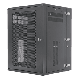 Gabinete PanZone de Montaje en Pared, de 19in, Puerta Ventilada, 18 UR, 635mm de Profundidad, Color Negro