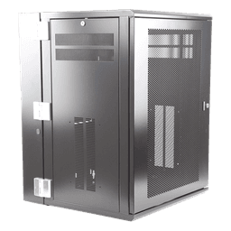 Gabinete PanZone de Montaje en Pared, de 19in, Puerta Ventilada, 18 UR, 635mm de Profundidad, Color Negro