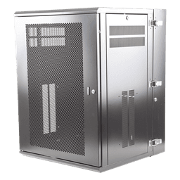 Gabinete PanZone de Montaje en Pared, de 19in, Puerta Ventilada, 18 UR, 635mm de Profundidad, Color Negro