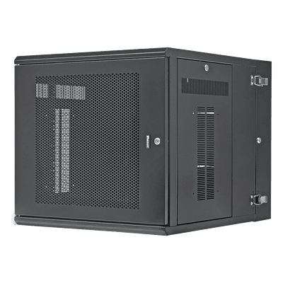 Gabinete PanZone de Montaje en Pared, de 19in, Puerta Perforada, 12 UR, 762mm de Profundidad, Color Negro