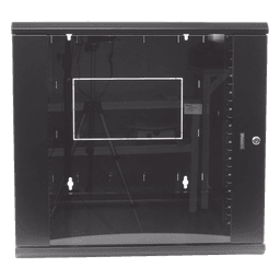 Gabinete PanZone de Montaje en Pared, de 19in, Puerta con Ventana de Seguridad, 12 UR, 762mm de Profundidad, Color Negro