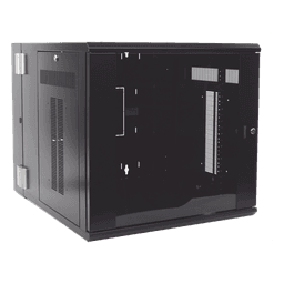 Gabinete PanZone de Montaje en Pared, de 19in, Puerta con Ventana de Seguridad, 12 UR, 762mm de Profundidad, Color Negro