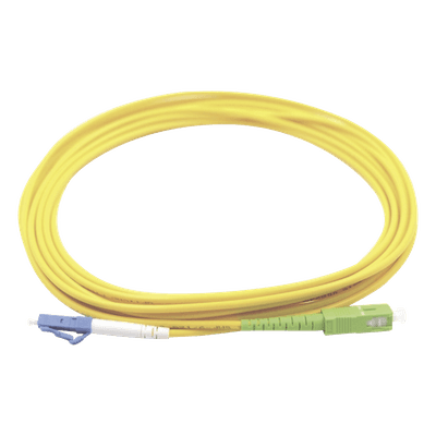 Jumper de Fibra Óptica Monomodo LC/UPC-SC/APC Simplex, Color Amarillo 3 Metros (9.84 Pies)