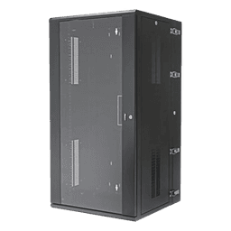 Gabinete PanZone de Montaje en Pared, de 19in, Puerta con Ventana de Seguridad, 26 UR, 635mm de Profundidad, Color Negro