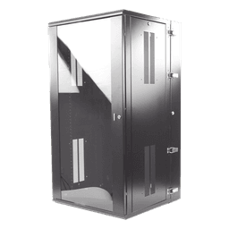 Gabinete PanZone de Montaje en Pared, de 19in, Puerta con Ventana de Seguridad, 26 UR, 635mm de Profundidad, Color Negro
