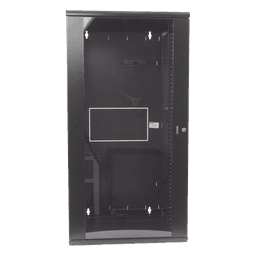 Gabinete PanZone de Montaje en Pared, de 19in, Puerta con Ventana de Seguridad, 26 UR, 635mm de Profundidad, Color Negro
