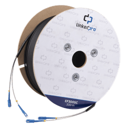 Carrete de Fibra Óptica Monomodo con Conectores SC-SC Duplex, Reforzada con Kevlar, de 300 Metros (984.25 Pies), Para Instalaciones Subterráneas por Tubería