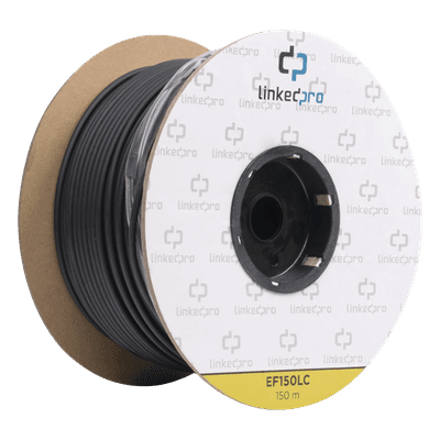 Carrete de Fibra Óptica Monomodo con Conectores LC-LC Duplex, Reforzada con Kevlar, de 150 Metros (492.13 Pies), Para Instalaciones Subterráneas por Tubería