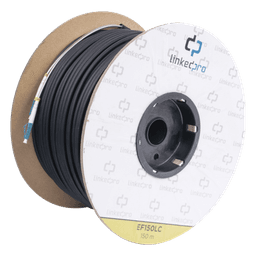 Carrete de Fibra Óptica Monomodo con Conectores LC-LC Duplex, Reforzada con Kevlar, de 150 Metros (492.13 Pies), Para Instalaciones Subterráneas por Tubería