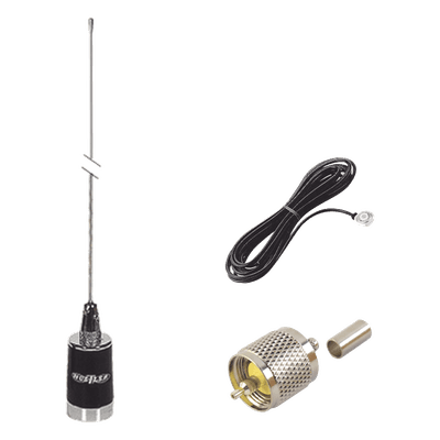 kit de antena móvil de 3dB de Ganancia  en VHF 148-174 MHZ, Incluye LMG150 + CHMB + RFU505
