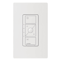 Control de velocidad inalámbrico Caseta Wireless para ventilador de techo de paletas, 120 V, 1.5 A, unipolar, requiere neutro, color blanco
