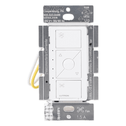 Control de velocidad inalámbrico Caseta Wireless para ventilador de techo de paletas, 120 V, 1.5 A, unipolar, requiere neutro, color blanco