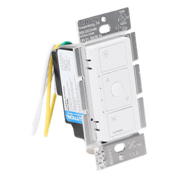 Control de velocidad inalámbrico Caseta Wireless para ventilador de techo de paletas, 120 V, 1.5 A, unipolar, requiere neutro, color blanco