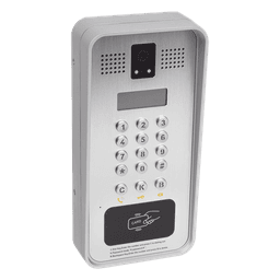 Video portero IP/SIP Con Cámara y pantalla LCD, 2 Relevadores Integrados (entrada y salida), Onvif y lector de tarjetas RFID, puerto WIEGAND (entrada).