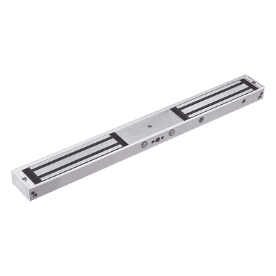 Chapa Magnética Doble para Aplicación en Puertas de Doble Hoja. 1200 lbs(x 2). LED indicador ultrabrillante